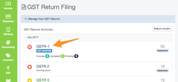 GSTR-1 Return Filing
