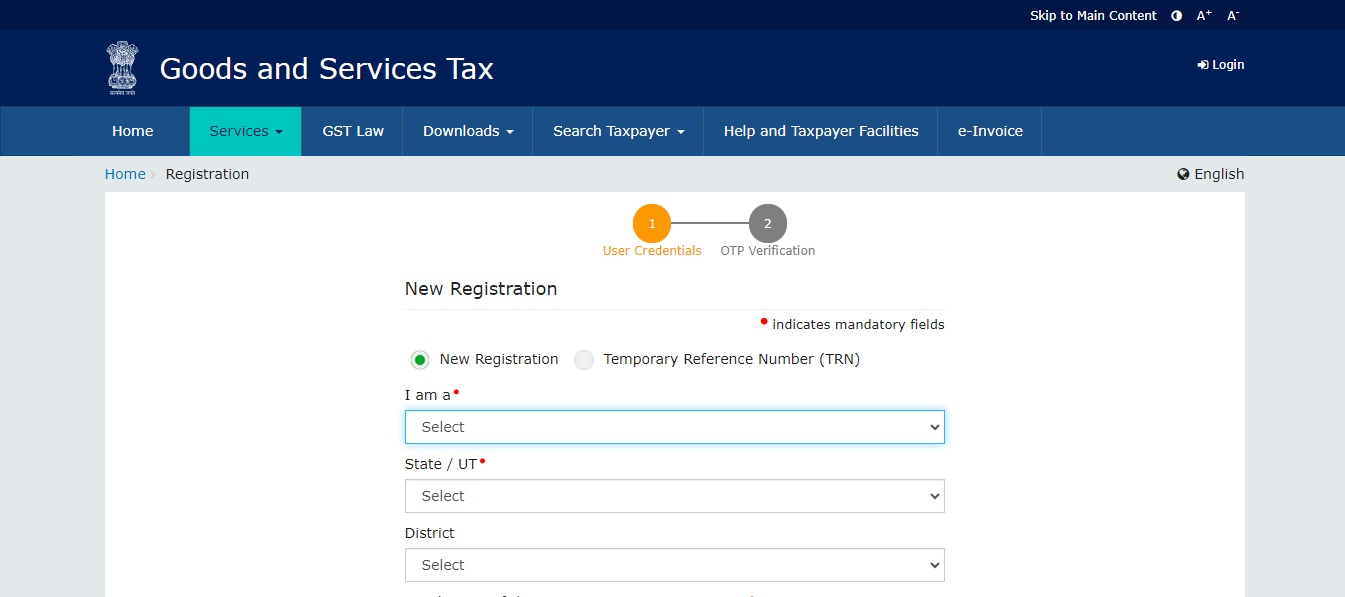 Official Portal For Becoming GST Compliant