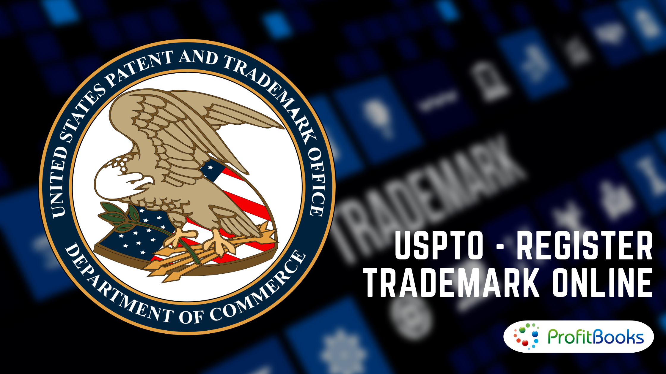 Register trademark online (USPTO logo)