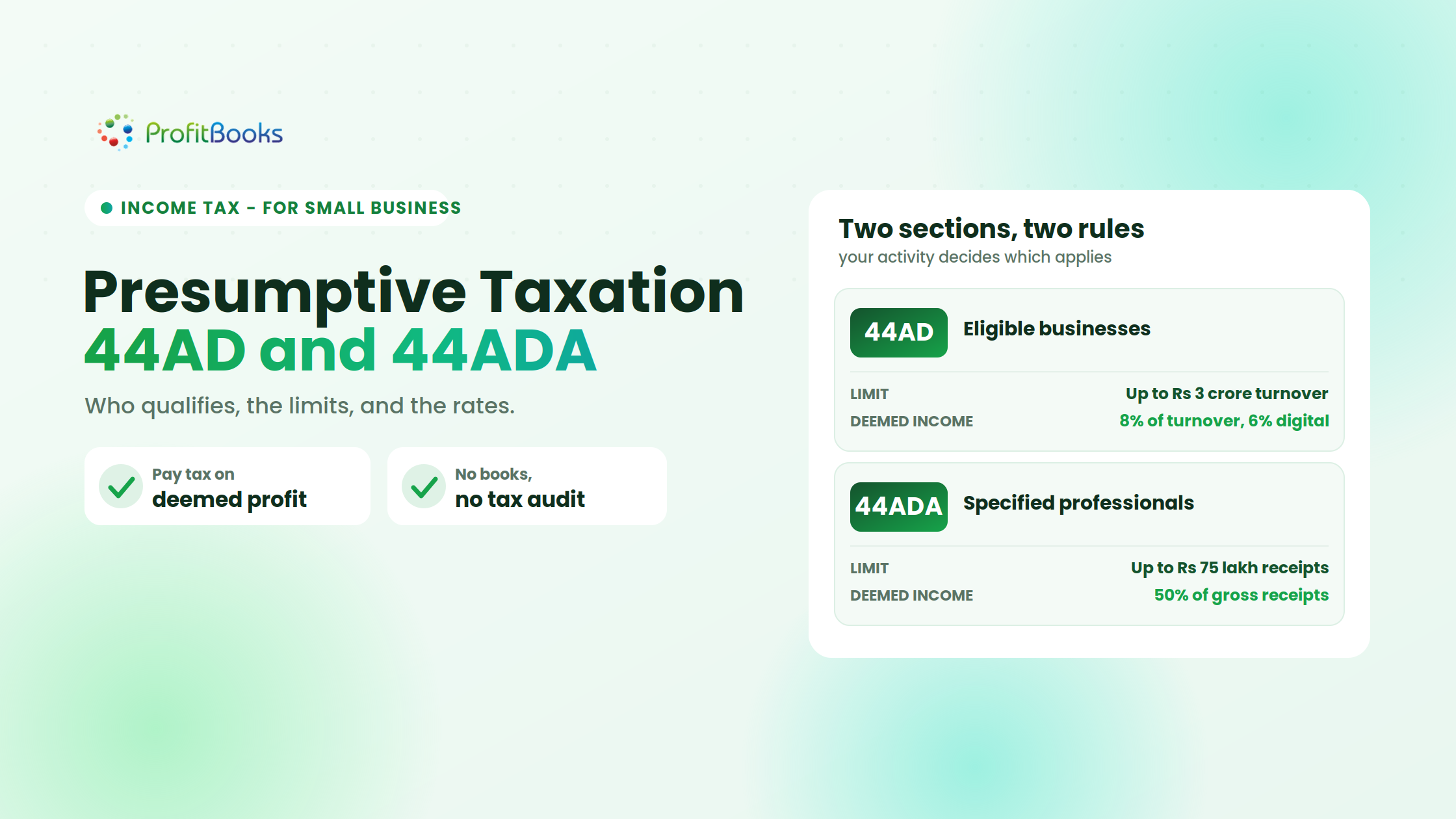 Presumptive taxation scheme under Section 44AD and 44ADA: a guide for small businesses and professionals